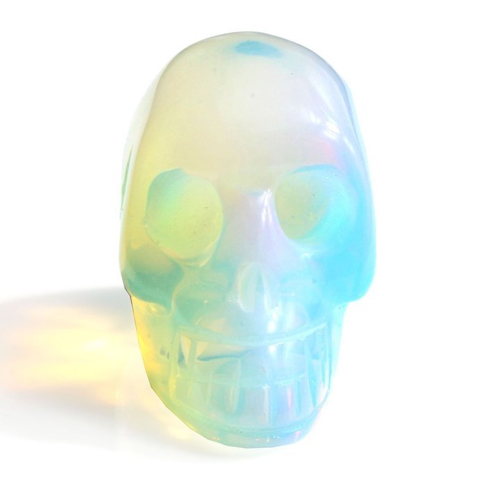 JOVIVI Hand Carved Natural Gemstone Healing Reiki Skull Head Statue Figurine 1.5 inches w/Box (Turquoise) N27