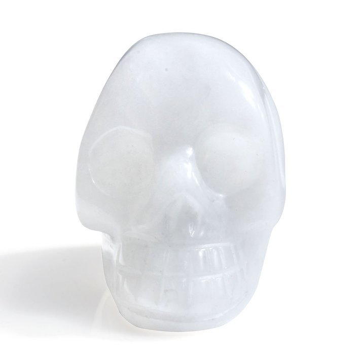 JOVIVI Hand Carved Natural Gemstone Healing Reiki Skull Head Statue Figurine 1.5 inches w/Box (Turquoise) N30