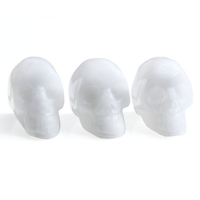 JOVIVI Hand Carved Natural Gemstone Healing Reiki Skull Head Statue Figurine 1.5 inches w/Box (Turquoise) N31