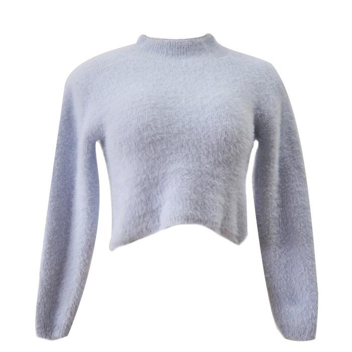 Blouse,BeautyVan Women Long-sleeved High-necked Shirt Umbilical Bottomed Plush Blouse (One Size, Gray) N14