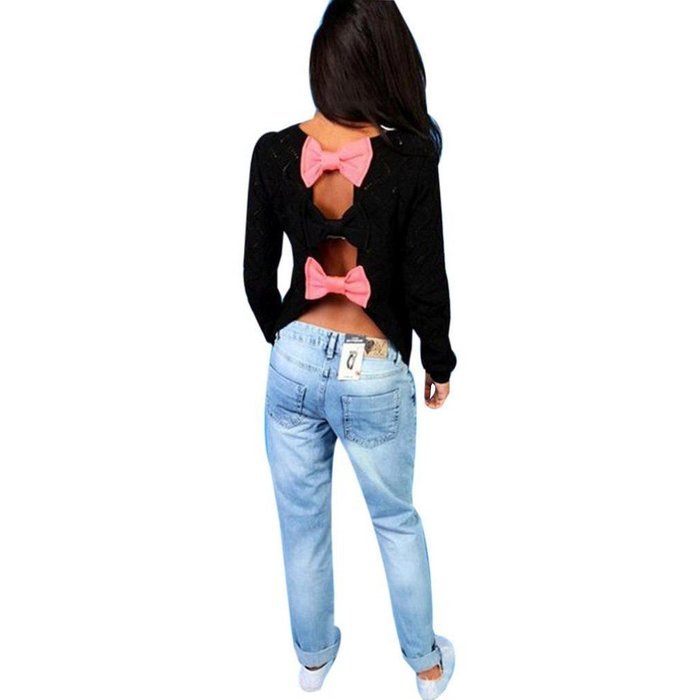 Knitwear Cardigan Outwear,Morecome Women Long Sleeve Loose Bowknot Knitted Sweater (M, Black) N3
