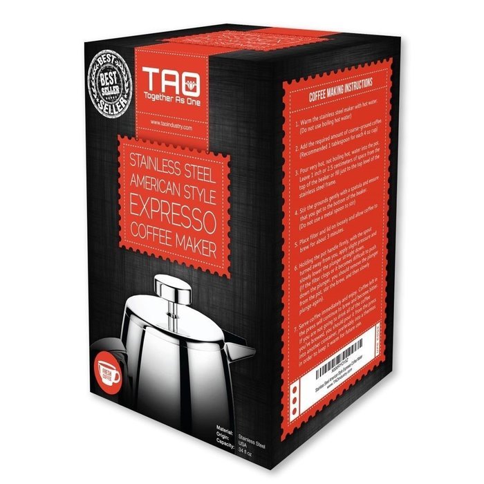 34oz French Press Coffee Maker Stainless Steel Double Wall Brushed Cafetiere Cup Made in USA! Highest Quality!... N4
