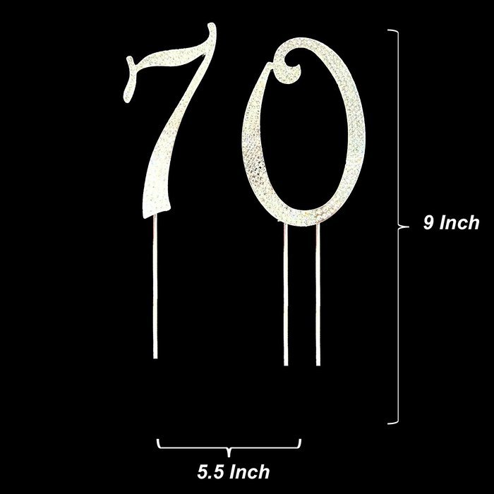 Number 2 Rhinestone Crystal Cake Topper Silver, Numbers, Letters for Wedding, Birthday, Anniversary, Party. Shine... N34