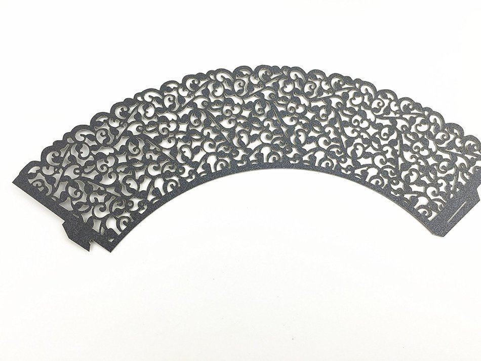 Yansanido 100 set pink Filigree Artistic Bake Little Vine Lace Laser Cut Cupcake Wrapper Cup Muffin Case Trays... N27