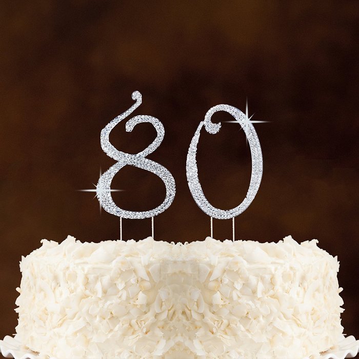 Number 2 Rhinestone Crystal Cake Topper Silver, Numbers, Letters for Wedding, Birthday, Anniversary, Party. Shine... N47