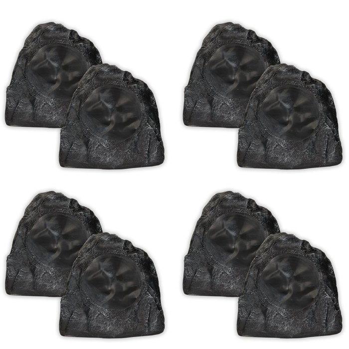 Acoustic Audio G8RS Granite 8" Rock Speaker 4 Pair Pack Outdoor Weatherproof Speakers