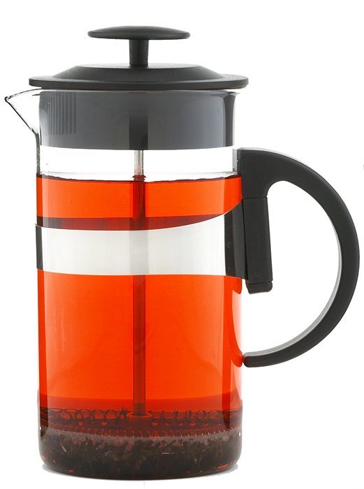 GROSCHE Cafe Au Lait Coffee and Tea Lover's Gift Set. 34 oz French Press and Milk Frother Wand Red N7