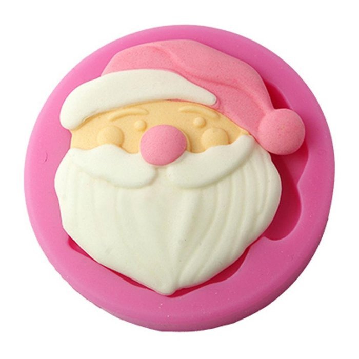FOUR-C Silicone Mould Santa Claus Cupcake Top Mould Color Pink