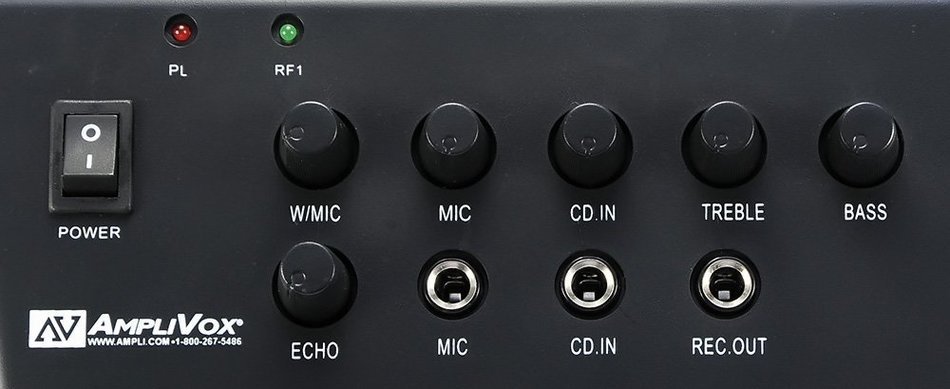 AMPLIVOX SW212 MITY-VOX AC / DC + "D" Battery Powered Portable Public Address (PA SYSTEM) w/ Wireless Lapel +... N2