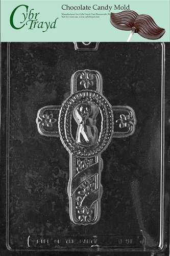 Cybrtrayd B051 Baby's Baptism Cross Chocolate Candy Mold with Exclusive Cybrtrayd Copyrighted Chocolate Molding...