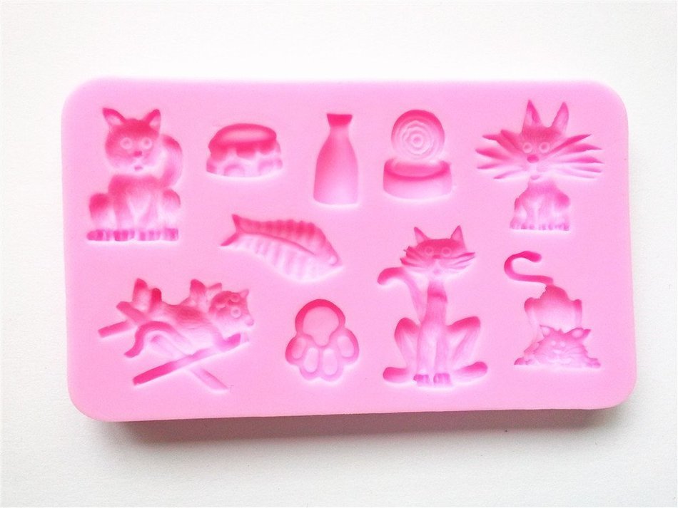 Wocuz W0191 Cat Pet Products Shape Decoration Silicone Candy Fondant Chocolate Accessory Mold Cake Decorative... N2