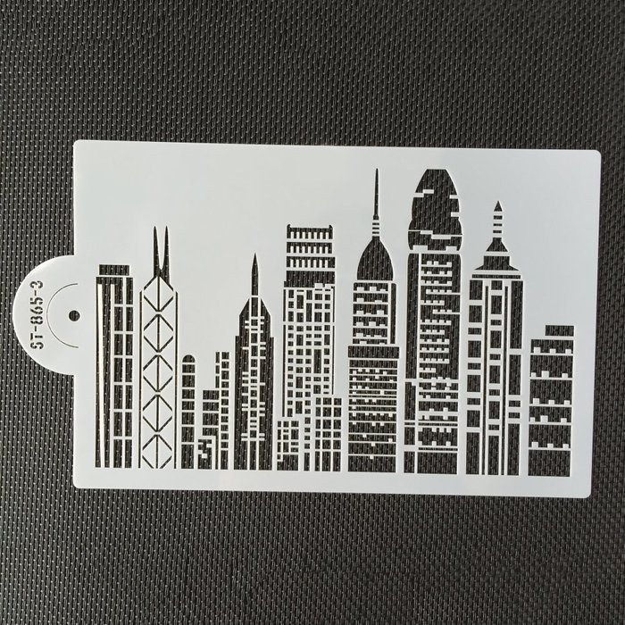 ART Kitchenware Skyscrapers Stencil for Cake Decorating Cake Border Decoration Mold ST-865-3 Color Beige N2