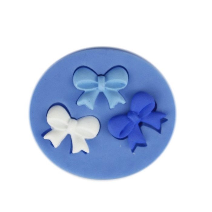 SHINA New Arrival Fondant Silicone Sugar Three Bows Shaped Cake Craft Mold For Your Baby N6