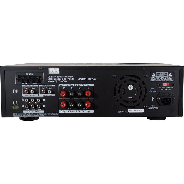 Technical Pro RX504 1500W 2Ch Integrated Amplifier & Pre-Amp Stereo Receiver N3