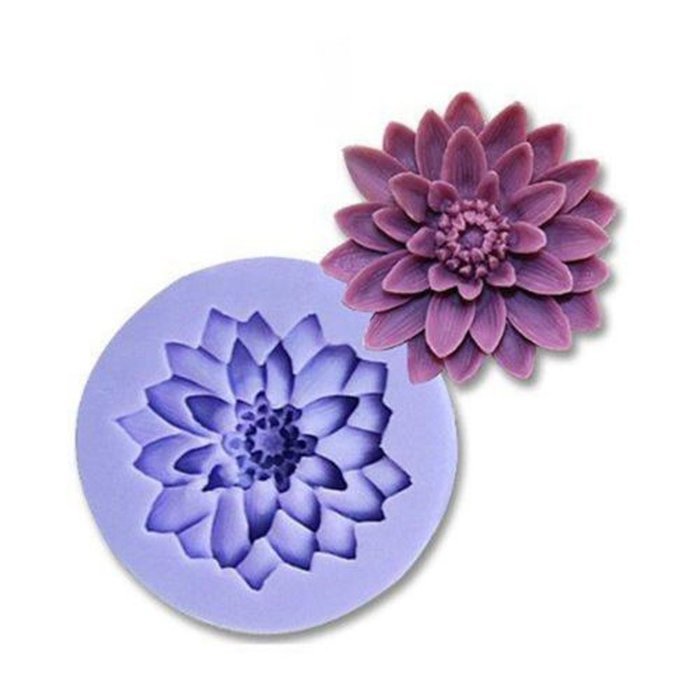 Lotus Flower 3D Fondant Cake Mold Candy Sugar craft Cutter Baking Tool Random Color N4