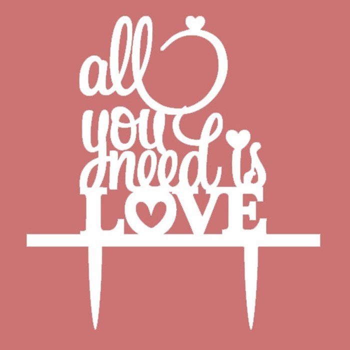 Art Words Wedding Cake Topper N2