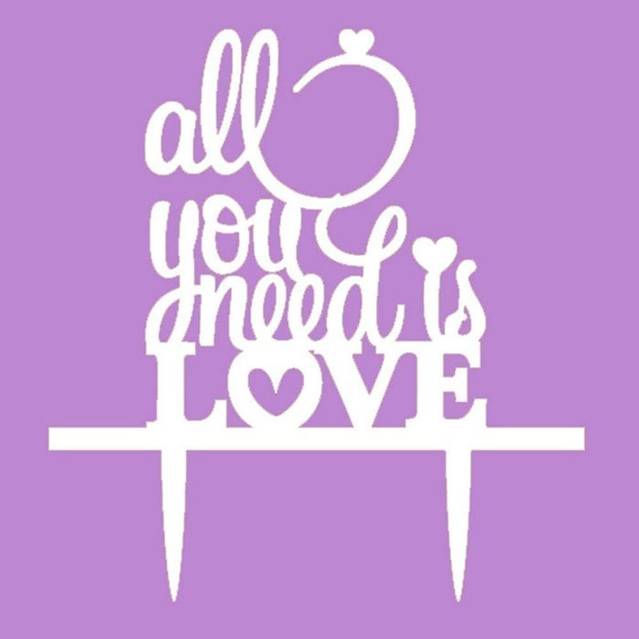 Art Words Wedding Cake Topper N3