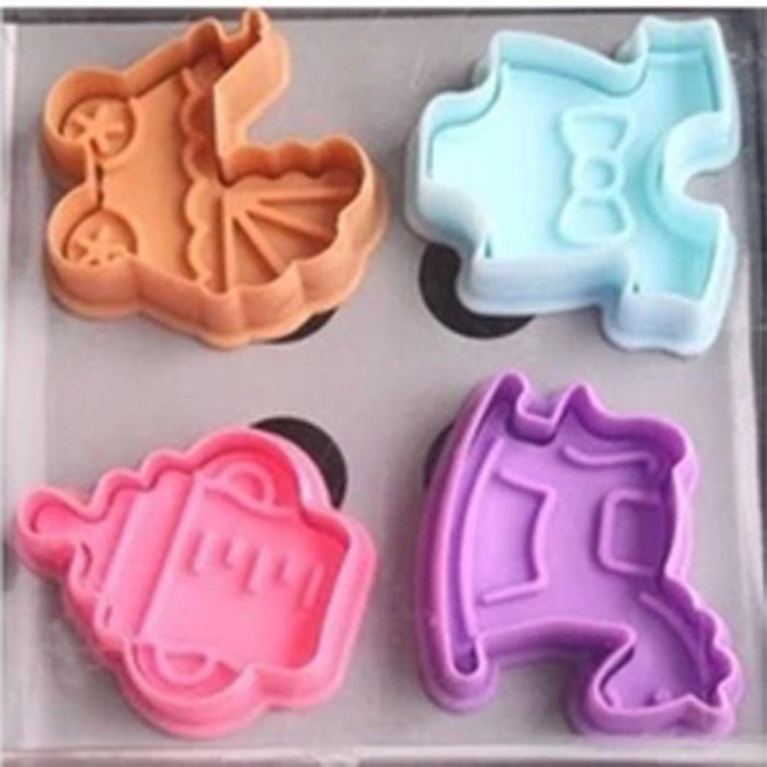TXIN Fashion Useful Baby Clothes Shower Hand Press Stamp Biscuit Cookie Plunger Cutter Mold N2