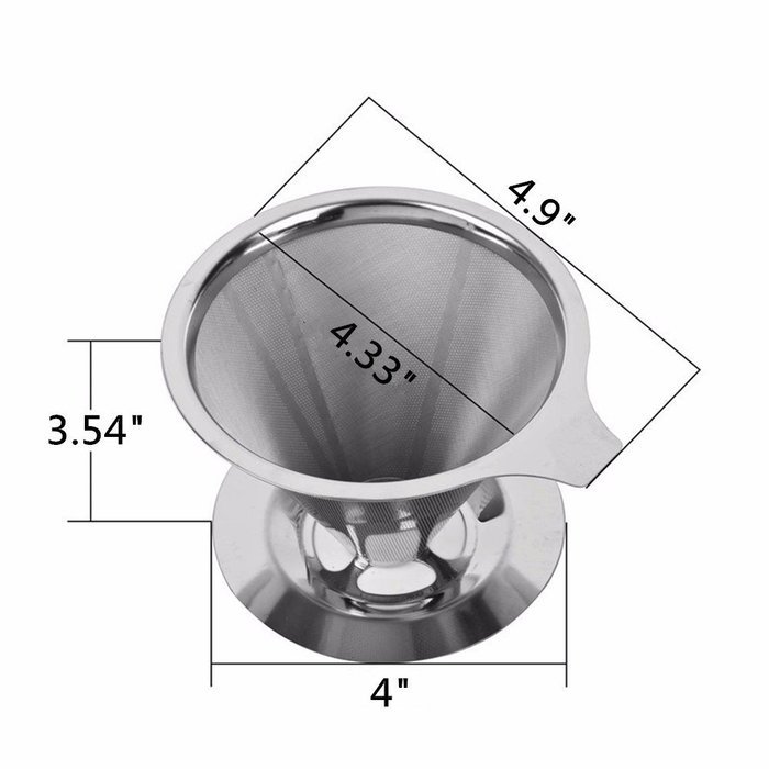 Coffee Filters, PYRUS Pour Over Coffee with Stand Filter Reusable Stainless Steel Coffee Dripper N5