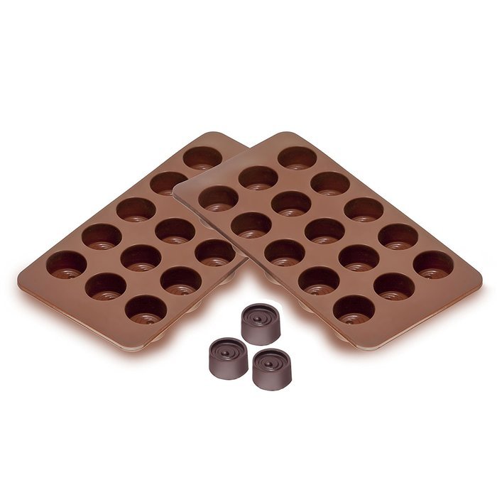 Sorbus&reg; Round Silicone Mold for Chocolate Jelly and Candy - 15-piece Per Mold (Set of 2) N2