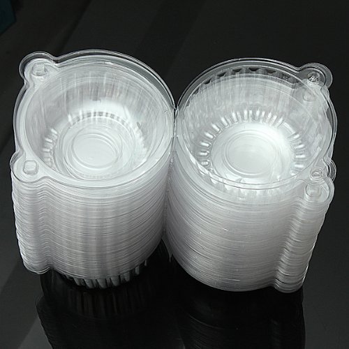 UR Bakeware 100Pcs Round Clear Cupcake Muffin Cookie Food Box Holder Container N5