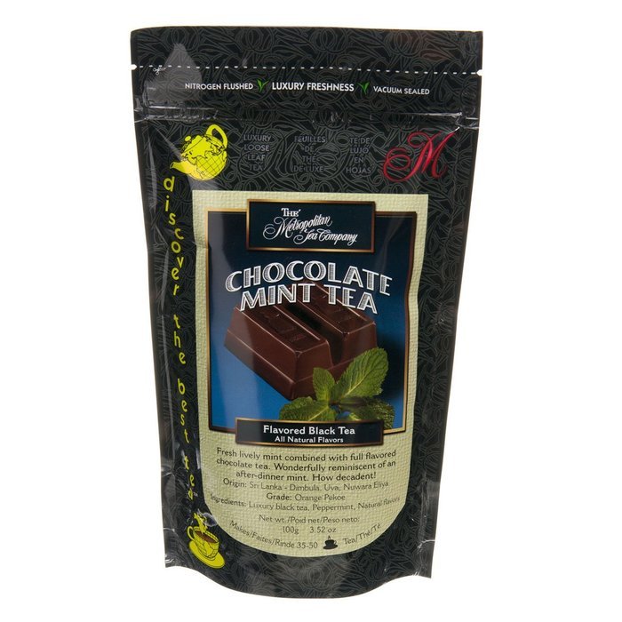 Metropolitan Tea Discovery Loose Tea Pack, Chocolate Mint Flavored Black, 100gm N4