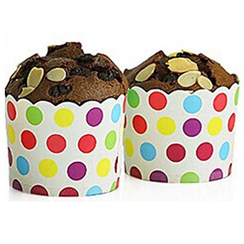 Mikey Store, New 50pcs High Temperature Resistant Baking Cakes Dot Bead Cups (Colorful) N6