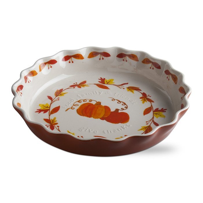 Tag 205359 Thanksgiving Pie Plate, 1.97 x 11.02", Multi Harvest