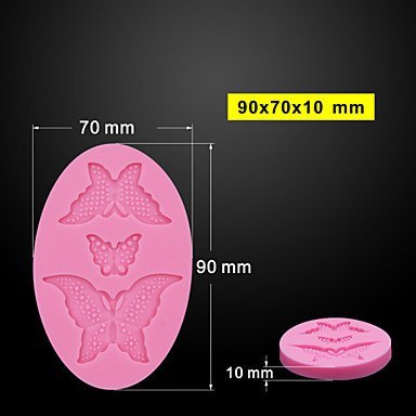 Y&XL&H 3 Butterflies Molds Wedding Cake Decorating Tool Fondant Mold Chocolate Mould,Baking Sugar Cupcake Mold N2
