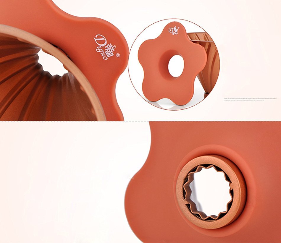 Diguo Coffee Dripper Cone Dripper Hand Drip Coffee V60 02 Filter, 2 Cups (Rose Gold) N4
