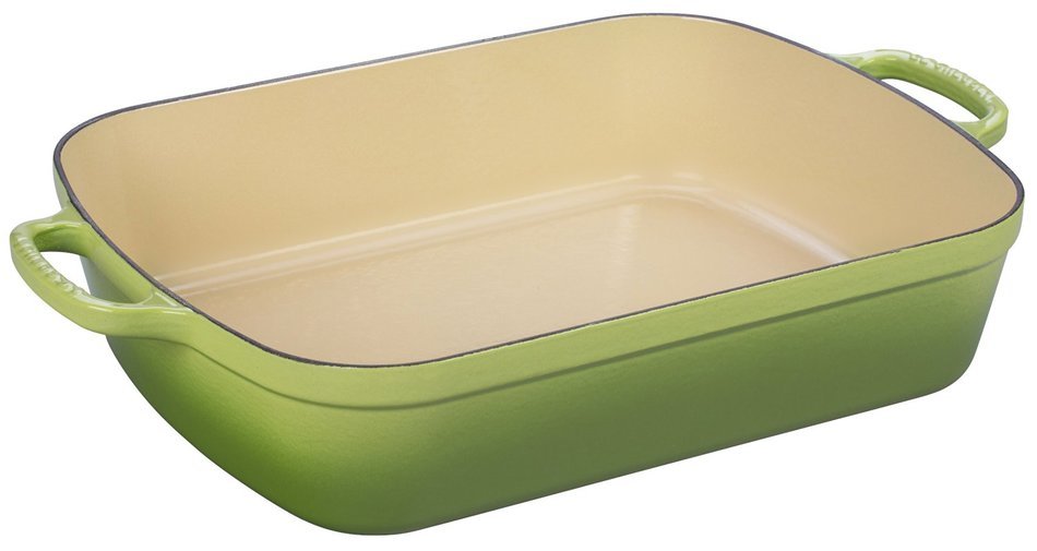 Le Creuset Signature Cast Iron Rectangular Roaster, 7.0-Quart, Cerise (Cherry Red) N2