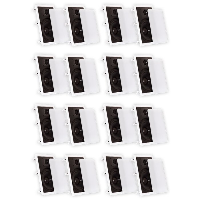 Theater Solutions CS8W In Wall 8" Speakers Surround Sound Home Theater 8 Pair Pack 8CS8W