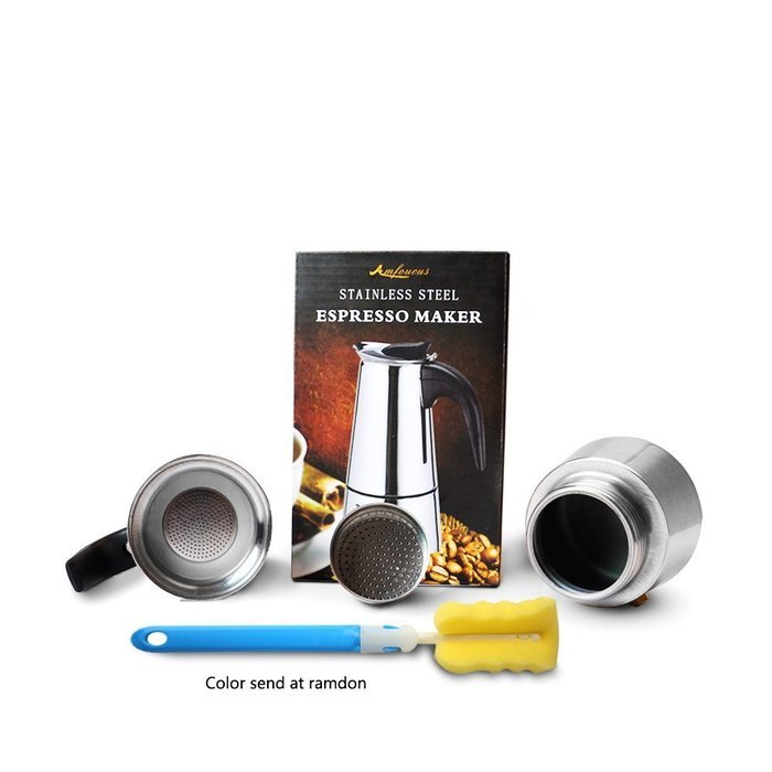 Stovetop Espresso Moka Pot, Stainless Steel Coffee Maker, 4 Cup N20