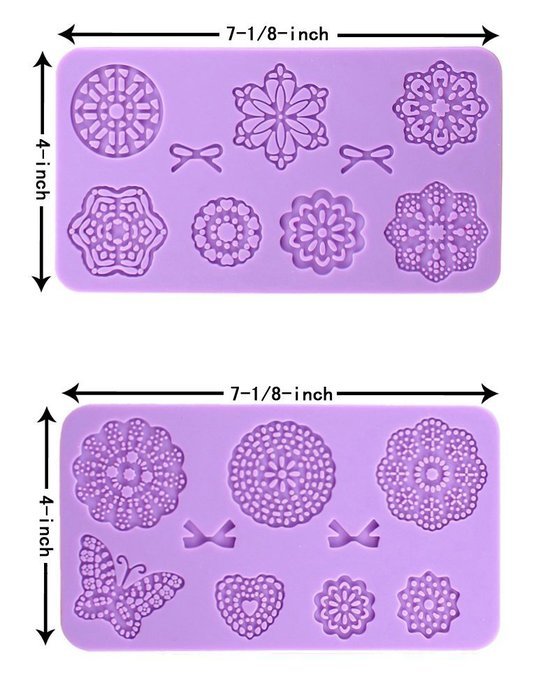 Embossing Lace Fondant Moulds, Multi Circle Flowers Lace Mat Wedding Cake Decoration Tool, Rattan Shaped Sugar... N3