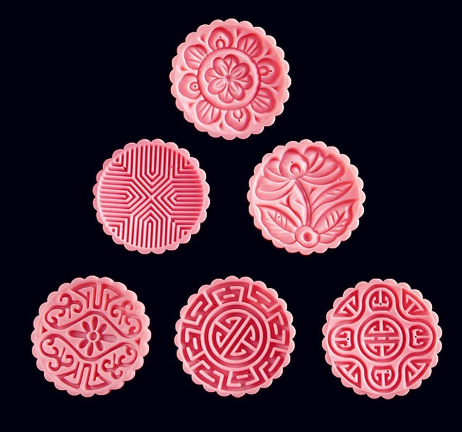 Benran Traditional Mid-autumn Festival DIY Decoration Hand Press Moon Cake Cutter Mold Set (Circular Flower Stamp... N9