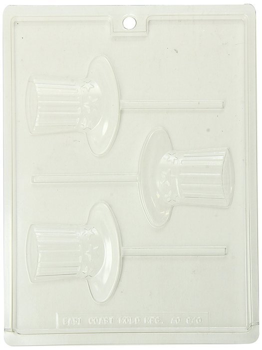 Nikki's Wholesale Chocolate Mold Kit, American Revolution Top Hat Lollipop, 6 Count