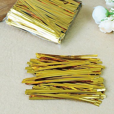 Y&XL&H 8cm Long 800pcs/lot Metallic Twist Ties for Cello Bags Candy Bags Bread Bags Twist Ties Packaging Rope N2