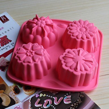 Y&XL&H Bakeware Silicone Flowers Baking Molds for Chocolate Cake Jelly (Random Colors) N3