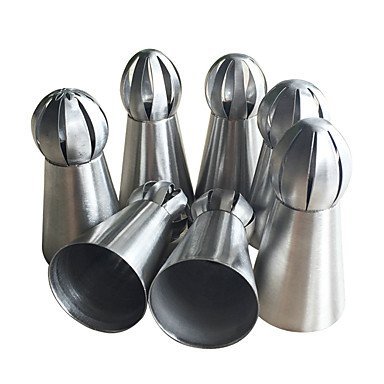 Y&XL&H 7pcs Spherical Stainless Steel Ball Russian Pastry Tips
