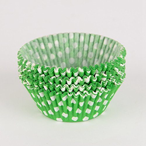 TecGeo(TM) 100pcs/set Green Dot Paper Muffin Baking Cups Christmas Wedding Cupcake Liners Mold Cake Decorating... N3
