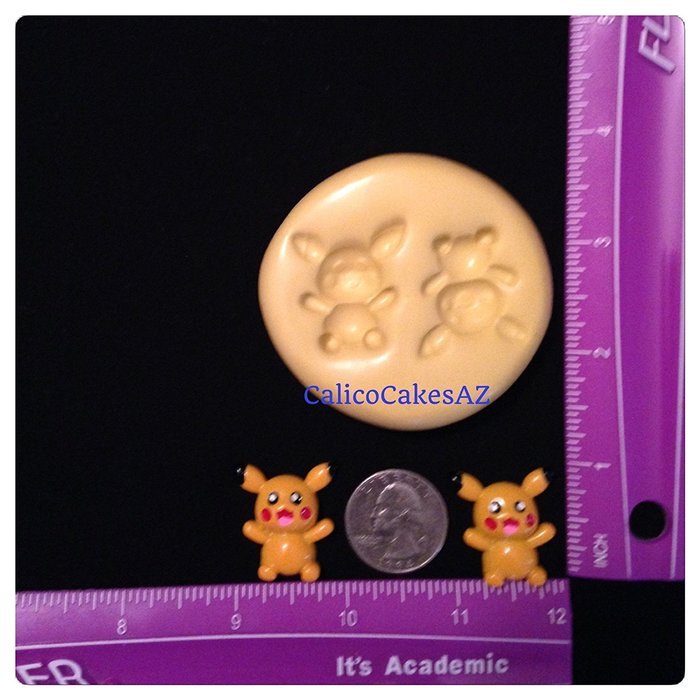Pikachu Fondant Mold Chocolate Candy Gumpaste Soap Resin Clay