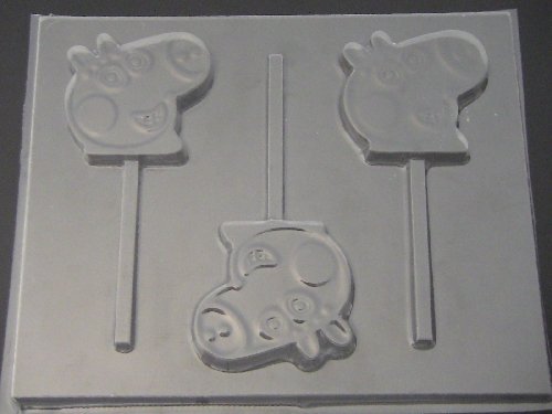Pepper Pig Face Chocolate Candy Lollipop Mold N2