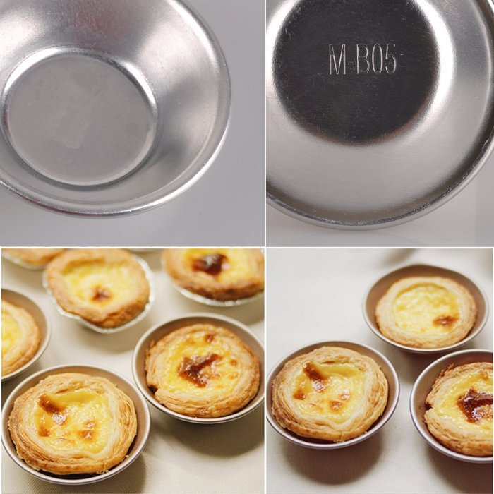 eZAKKA Heat Resistant Aluminum Egg Tart Mold Set for Homemade DIY Pie Cupcake Cheesecake Muffin Jelly Pudding... N4