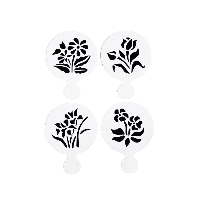 DECORA 16 Pieces Cake Cappuccino Coffee Barista Stencils Templates Strew Pad N45