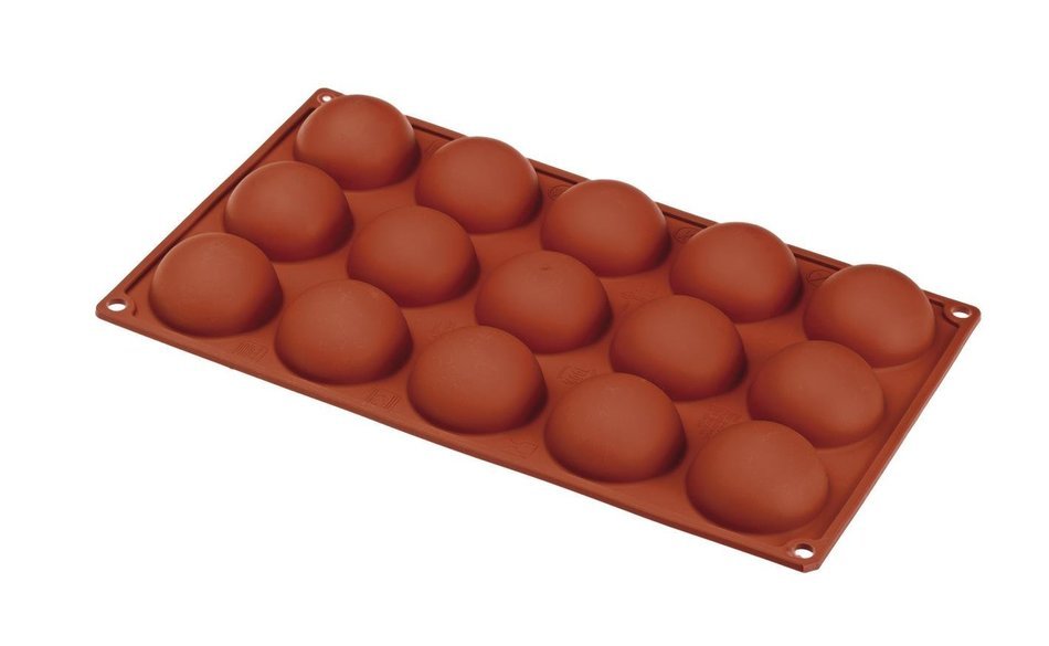 Silicone Molde, Multi-portion, 15 HALF SPHERES