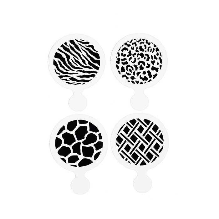 DECORA 16 Pieces Cake Cappuccino Coffee Barista Stencils Templates Strew Pad N46