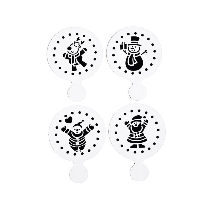 DECORA 16 Pieces Cake Cappuccino Coffee Barista Stencils Templates Strew Pad N47