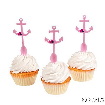Nautical Girl Cupcake Picks with Spoons - 25 ct