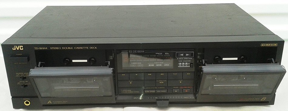 JVC TD-W444 Recordable Stereo Double Cassette Tape Deck Complete with Audio Vido Cables and Digital PDF Service... N8