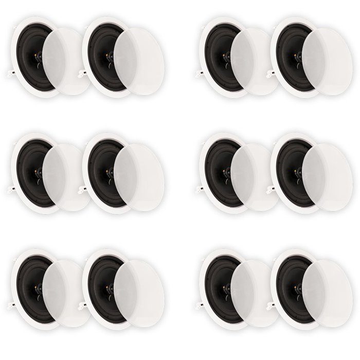 Theater Solutions CS8C In Ceiling 8" Speakers Surround Sound Home Theater 6 Pair Pack 6CS8C